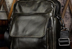 Cool Mens Leather Small Messenger Bag Vintage CrossBody Bag Handbags Shoulder Bag For Men