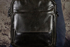 Cool Mens Leather Small Messenger Bag Vintage CrossBody Bag Handbags Shoulder Bag For Men