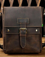 Cool Leather Small Messenger Bags Vintage CrossBody Bag Shoulder Bag For Men