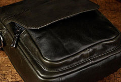 Cool Mens Leather Small Messenger Bag Vintage CrossBody Bag Handbags Shoulder Bag For Men
