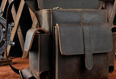 Vintage Mens Leather Biker Drop Leg Bag Messenger Bag Waist Bag Belt Pouches For Men