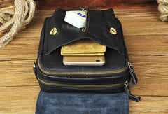 Cool Mens Leather Small Messenger Bag Vintage CrossBody Bag Handbag Shoulder Bag For Men