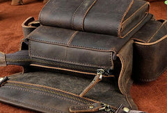 Vintage Mens Leather Biker Drop Leg Bag Messenger Bag Waist Bag Belt Pouches For Men