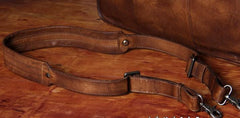 Genuine Leather Vintage Brown Mens Cool Large Briefcase Shoulder Bag Travel Bag for men - imessengerbags