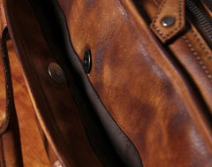 Genuine Leather Vintage Brown Mens Cool Large Briefcase Shoulder Bag Travel Bag for men - imessengerbags