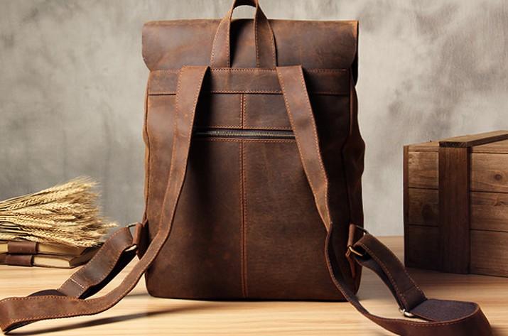 Genuine Leather Vintage Brown Mens Cool Leather Backpack Travel Bag for men Genuine Leather Vintage Brown Mens Cool Leather Backpack Travel Bag for men