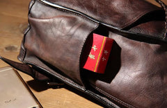 Genuine Leather Vintage Coffee Mens Cool Sling Bag Crossbody Bag Chest Bag Travel Bag for men - imessengerbags
