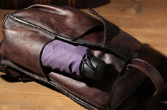 Genuine Leather Vintage Coffee Mens Cool Sling Bag Crossbody Bag Chest Bag Travel Bag for men - imessengerbags