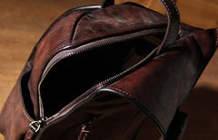 Genuine Leather Vintage Brown Mens Cool Sling Bag Crossbody Bag Chest Bag Travel Bag for men