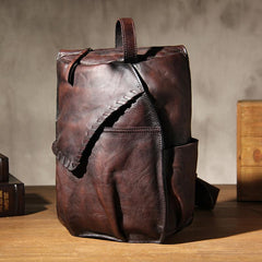 Genuine Leather Vintage Brown Mens Cool Sling Bag Crossbody Bag Chest Bag Travel Bag for men