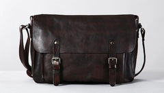 Genuine Vintage Leather Mens Cool Shoulder Bag Messenger Bag Chest Bag Bike Bag Cycling Bag for men