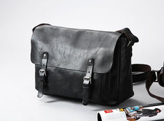 Genuine Vintage Leather Mens Cool Shoulder Bag Messenger Bag Chest Bag Bike Bag Cycling Bag for men