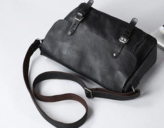 Genuine Vintage Leather Mens Cool Shoulder Bag Messenger Bag Chest Bag Bike Bag Cycling Bag for men