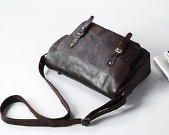 Genuine Vintage Leather Mens Cool Shoulder Bag Messenger Bag Chest Bag Bike Bag Cycling Bag for men