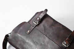 Genuine Vintage Leather Mens Cool Shoulder Bag Messenger Bag Chest Bag Bike Bag Cycling Bag for men