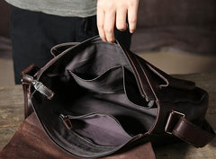 Genuine Vintage Leather Mens Cool Shoulder Bag Messenger Bag Chest Bag Bike Bag Cycling Bag for men