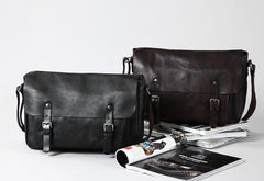 Genuine Vintage Leather Mens Cool Shoulder Bag Messenger Bag Chest Bag Bike Bag Cycling Bag for men