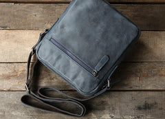Genuine Vintage Leather Mens Cool Small Shoulder Bag Messenger Bag Chest Bag Bike Bag Cycling Bag for men - imessengerbags