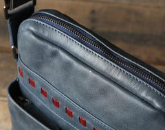 Genuine Vintage Leather Mens Cool Small Shoulder Bag Messenger Bag Chest Bag Bike Bag Cycling Bag for men - imessengerbags