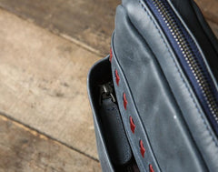 Genuine Vintage Leather Mens Cool Small Shoulder Bag Messenger Bag Chest Bag Bike Bag Cycling Bag for men - imessengerbags