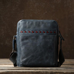 Genuine Vintage Leather Mens Cool Small Shoulder Bag Messenger Bag Chest Bag Bike Bag Cycling Bag for men - imessengerbags