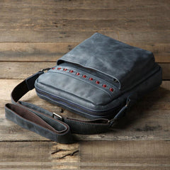 Genuine Vintage Leather Mens Cool Small Shoulder Bag Messenger Bag Chest Bag Bike Bag Cycling Bag for men - imessengerbags