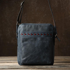 Genuine Vintage Leather Mens Cool Small Shoulder Bag Messenger Bag Chest Bag Bike Bag Cycling Bag for men - imessengerbags