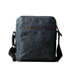 Genuine Vintage Leather Mens Cool Small Shoulder Bag Messenger Bag Chest Bag Bike Bag Cycling Bag for men - imessengerbags