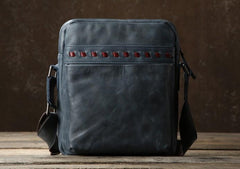 Genuine Vintage Leather Mens Cool Small Shoulder Bag Messenger Bag Chest Bag Bike Bag Cycling Bag for men - imessengerbags