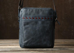 Genuine Vintage Leather Mens Cool Small Shoulder Bag Messenger Bag Chest Bag Bike Bag Cycling Bag for men - imessengerbags