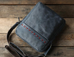 Genuine Vintage Leather Mens Cool Small Shoulder Bag Messenger Bag Chest Bag Bike Bag Cycling Bag for men - imessengerbags