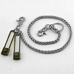 Cool SKull Double Lock Key Chain Long Wallet Chain Pants Chain Jeans Chain Jean Chains For Men - imessengerbags