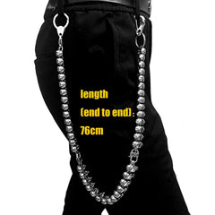 Ghost Head Titanium Steel Pants Chain Metal Wallet Chain Locomotive Punk Waist Chain For Men - imessengerbags