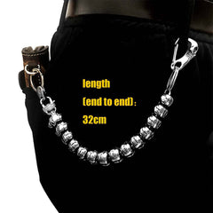 Ghost Head Titanium Steel Pants Chain Metal Wallet Chain Locomotive Punk Waist Chain For Men - imessengerbags