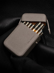 Classic Black Leather Mens 20pcs Cigarette Holder Cases Gray Cigarette Case for Men