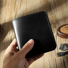 Handmade Blue Leather Mens Billfold Wallets Personalize Blue Bifold Small Wallets for Men