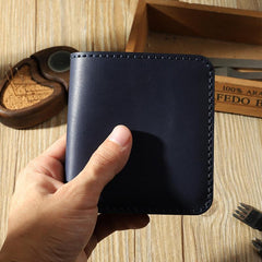 Handmade Leather Mens Billfold Wallet Personalize Bifold Small Wallets for Men