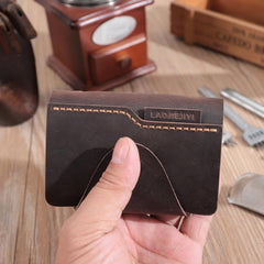 Handmade Coffee Leather Mens Card Holders Wallet Personalized Card Wallets for Men