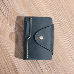 Handmade Coffee Leather Mens Card Holders Wallet Personalized Card Wallets for Men