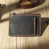 Handmade Blue Leather Mens Front Pocket Wallets Personalized Slim Card Wallet for Men