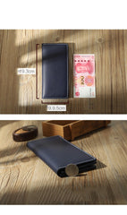 Handmade Coffee Mens Bifold Long Wallets Personalized Coffee  Leather Checkbook Wallets for Men