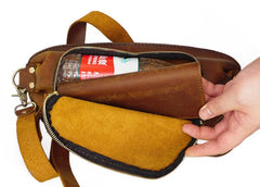 Handmade Brown LEATHER MEN Sling Bag Waist BAG LEATHER Fanny Pack FOR MEN