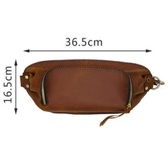 Handmade LEATHER MEN Sling Bag Waist BAG Brown LEATHER Fanny Pack FOR MEN