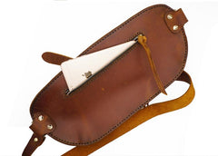 Handmade LEATHER MEN Sling Bag Waist BAG Brown LEATHER Fanny Pack FOR MEN