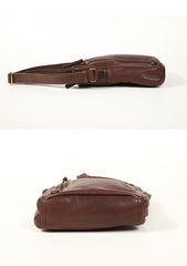 Cool Black LEATHER MEN'S 8 INCHES Small Side BAGs Vertical Coffee MESSENGER BAGs Courier BAG FOR MEN - imessengerbags