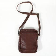 Cool Black LEATHER MEN'S 8 INCHES Small Side BAGs Vertical Coffee MESSENGER BAGs Courier BAG FOR MEN - imessengerbags