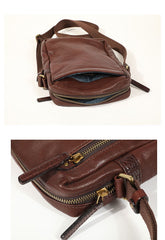 Cool Black LEATHER MEN'S 8 INCHES Small Side BAGs Vertical Coffee MESSENGER BAGs Courier BAG FOR MEN - imessengerbags