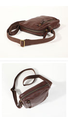 Cool Black LEATHER MEN'S 8 INCHES Small Side BAGs Vertical Coffee MESSENGER BAGs Courier BAG FOR MEN - imessengerbags