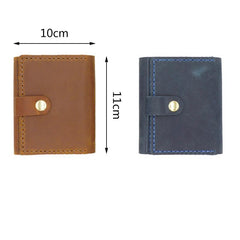 Handmade Brown Leather Mens Trifold Billfold Wallets With License Slot Small Wallet for Men