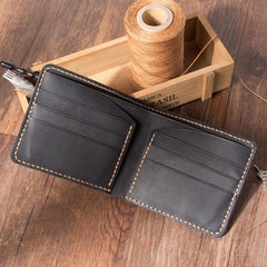 Handmade Leather Bifold Billfold Personalized Mens Bifold Wallet for Men